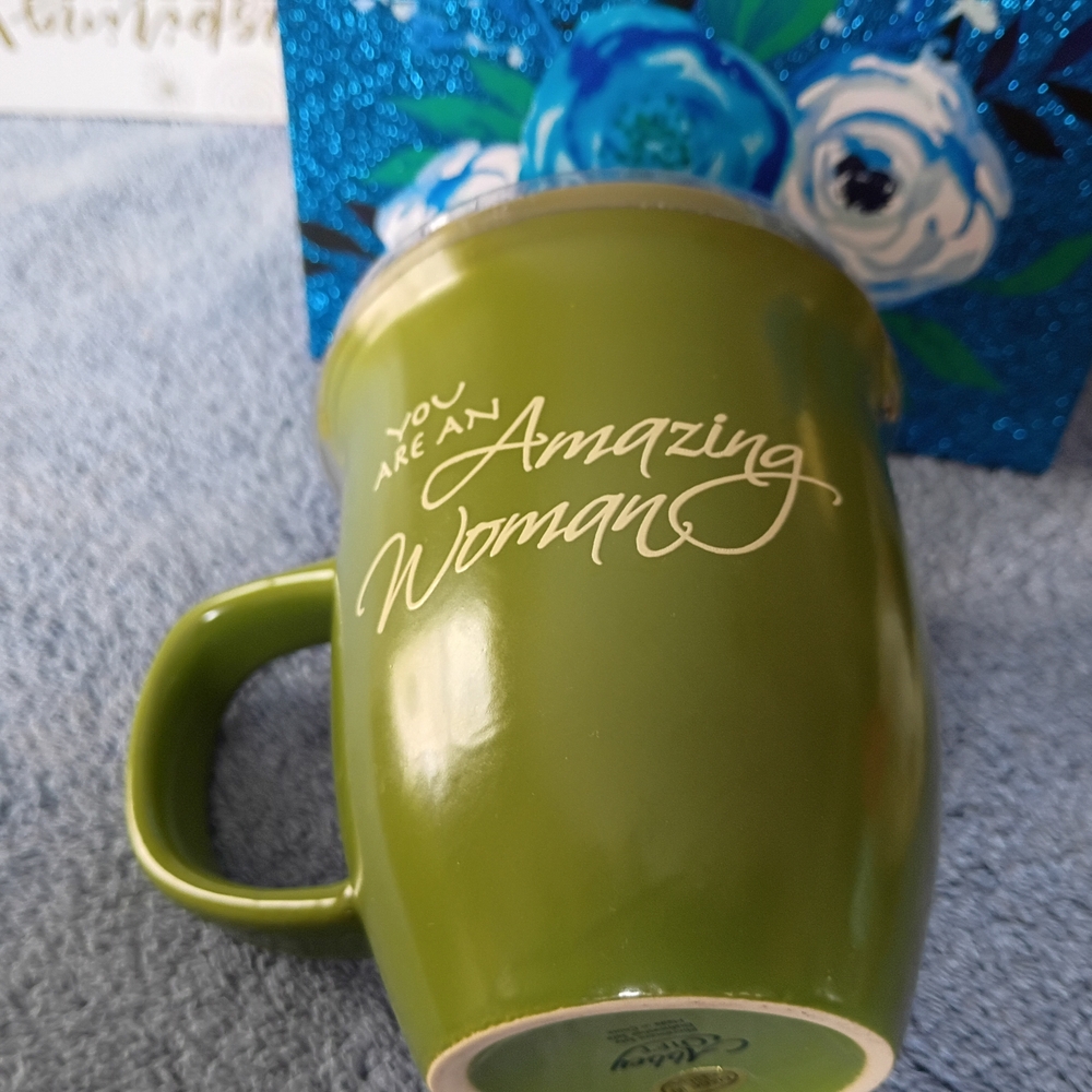 Green Ceramic Mug with Inspirational Quote